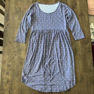 Blue Polka Dot Maternity Dress Size Large